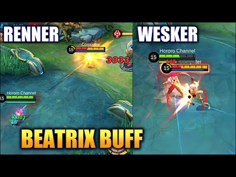 BEATRIX RECENT BUFF IS ONE SHOT RENNER AND WESKER | MOBILE LEGENDS