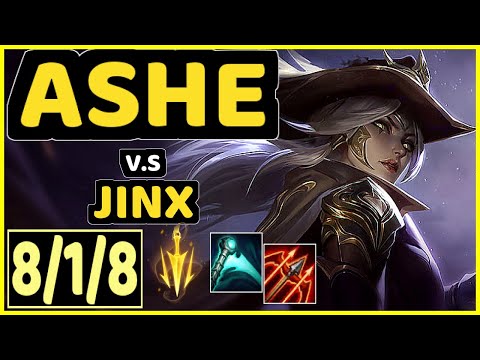 YEN (ASHE) vs JINX - 8/1/8 KDA BOTTOM ADC CHALLENGER GAMEPLAY - NA