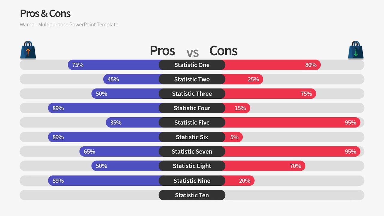 Pros & Cons PowerPoint Template - Warna Slides