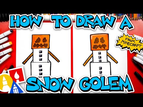 Art for Kids Hub - How To Draw A Snow Golem From Minecraft