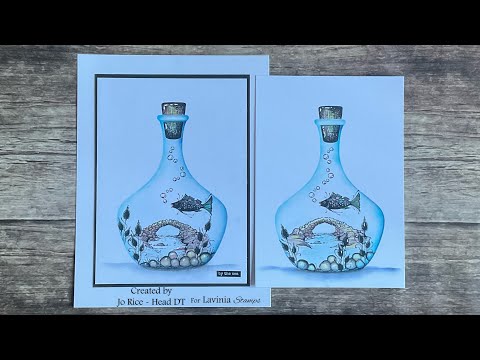 ‘Fish In A Bottle’ by Jo Rice #laviniastamps #stickerstencils #cardmaking