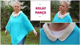 örgü yakalı en kolay panço/ kendin yap / örgü modelleri / Figen Ararat