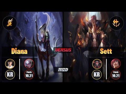 Faker DIANA (Mid) [Fleet Footwork] VS SETT - Grandmaster KR Patch 10.21