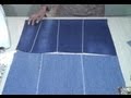 How to make flat fabric from old jeans / Seamless zig zag join technique How to make flat fabric from old jeans / Seamless zig zag join technique