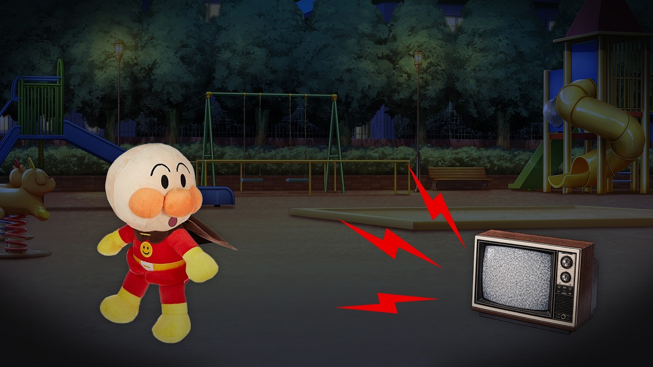 【夜の公園】アンパンマンが夜の公園で大変な事になっちゃった⁉TVの世界ってなに⁉　アンパンマン　アニメ　夜　怖い話　寸劇　おばけ　anime　animation