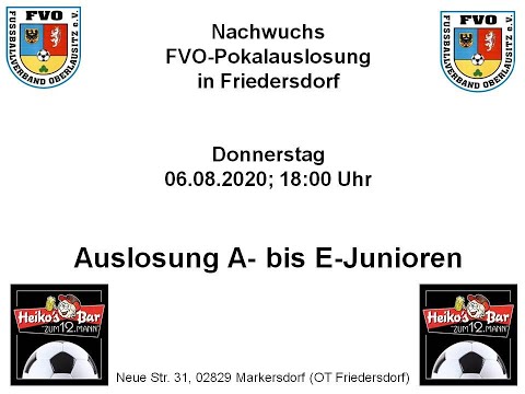 Pokalauslosung Nachwuchs Fußballverband Oberlausitz 06.08.2020