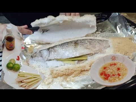Chinese Recipe grey mullet fish in salt crust