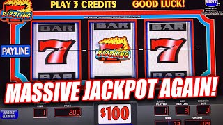 HIGH LIMIT SLOT JACKPOT ★ SIZZLING 7 ★ BIG  WIN ON THIS CLASSIC SLOT MACHINE