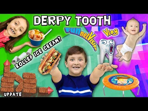 Mike's DERPY Stubborn Tooth   Rolled Up Ice Cream   Backyard Fort Updates FUNnel Family Vlog