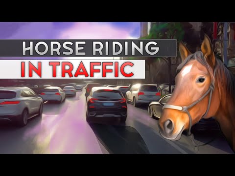 Horse Riding in Traffic Video