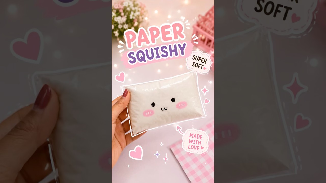 🎀 DIY Paper Squishy ☁️🫧| Super Soft & So Cute! 🤍 No Glue Needed❌|It’s me Hana#shorts
