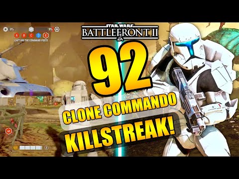 92 Clone Commando Gameplay/Killstreak - Star Wars Battlefront 2