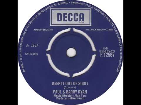 UK New Entry 1967 (67) Paul & Barry Ryan - Keep It Out Of Sight