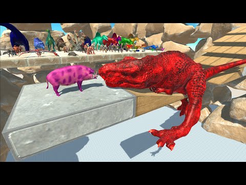 The TRAP the T-Rex to the wood BRIDGE - Animal Revolt Battle Simulator