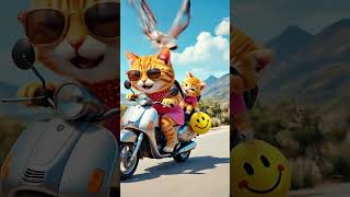 ឆ្មាជិះម៉ូតូរ#funny #comedy #cute #cutecats #cute #capcut #xcavator #cat #lifeisbutadream #comedy