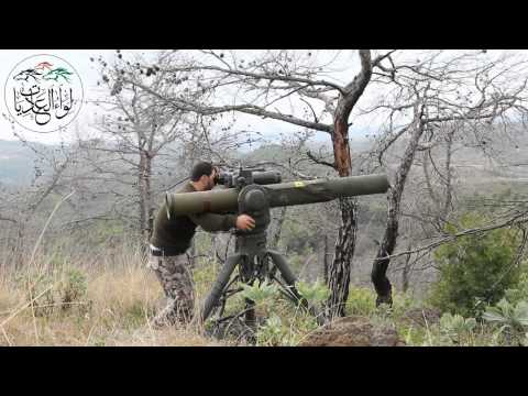 استهداف دبابة لقوات النظام بصاروخ تاو من قبل لواء العاديات في الميدان في محافظة اللاذقية