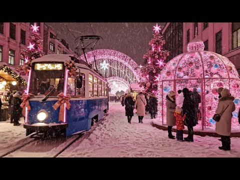 Oslo Christmas 2025 — Magical Snowy Walk & Christmas Market (4K)