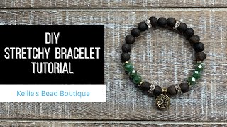 DIY STRETCHY BRACELET TUTORIAL - Learn an easy method to make a stretchy bracelet and hide the knot.