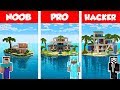 Minecraft NOOB vs PRO vs HACKER: MODERN ISLAND HOUSE BUILD CHALLENGE in Minecraft / Animation