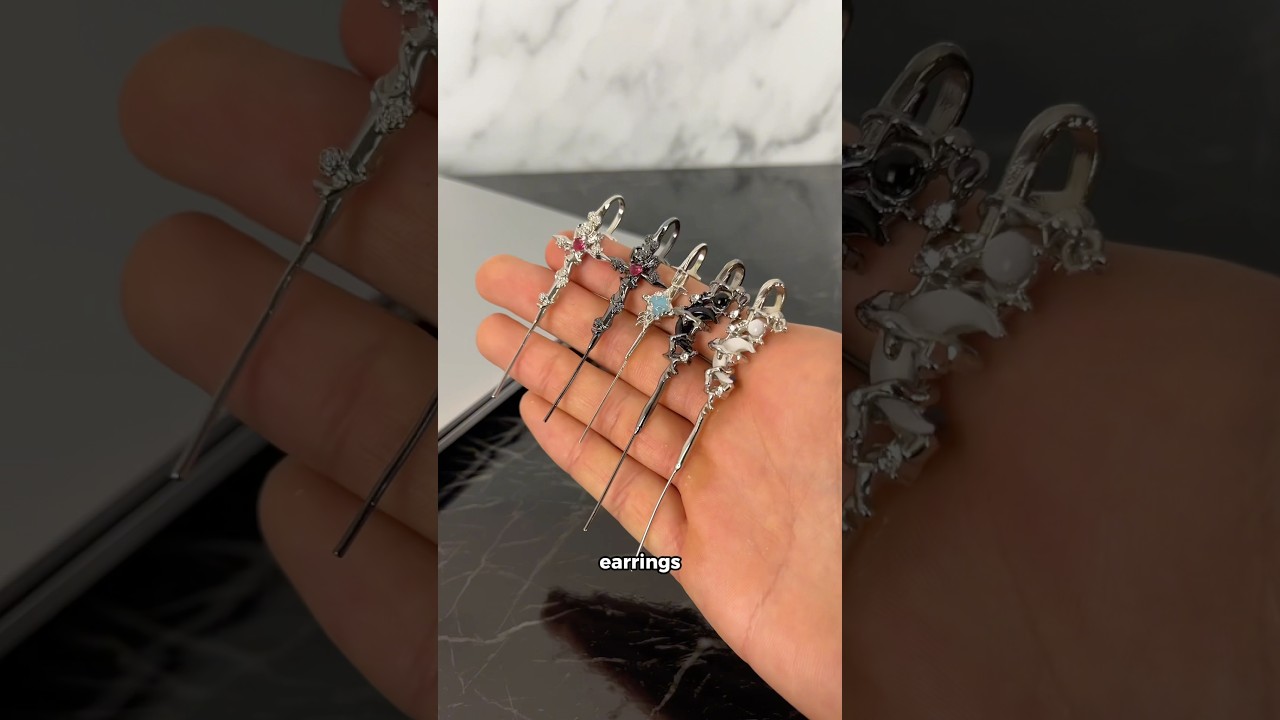 quick tutorial on how to wear our hook earrings ✨🖤 #alternative #goth #piercings #earrings #jewelry