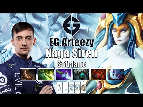 Naga Siren Safelane | EG.Arteezy | RTZ GOD INSANE NAGA 873 GPM | 7.29d Gameplay Highlights