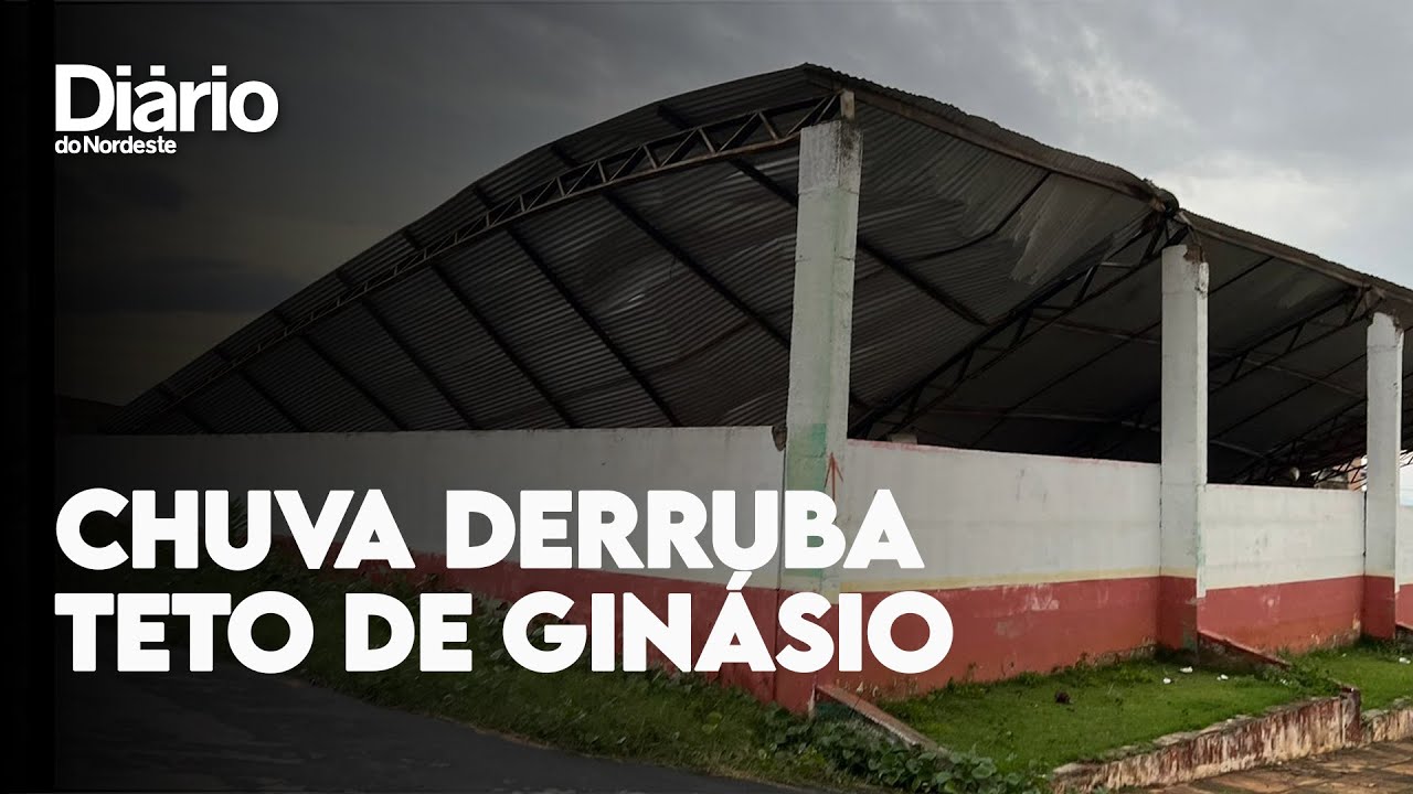 Imagem da notícia Teto de ginásio cai no município de Ipu, no Interior do Ceará, após chuva 