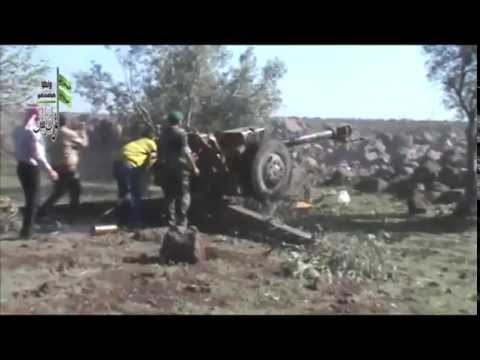 استهداف مقرات النظام في قرية جدية في ريف درعا بمدفع 122 من قبل لواء المرابطين