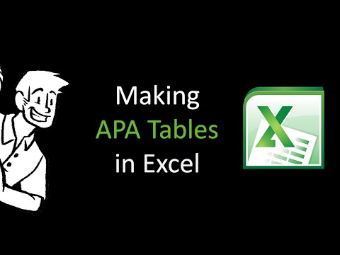 Formatting APA Tables in Excel