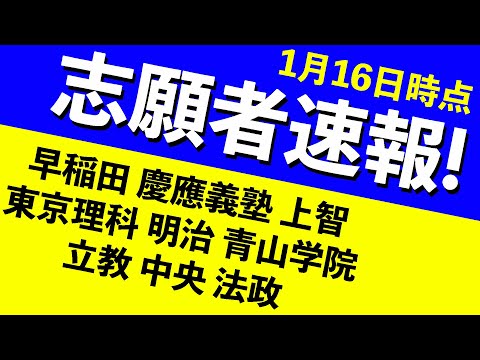 現代経済学科 【志願者速報2021】早慶上理・MARCHの志願者数  ※1月16日時点