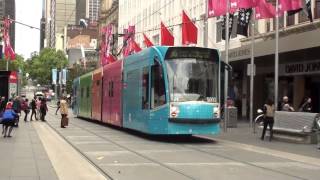 Trams at the Bourke Street Mall - Melbourne Trams