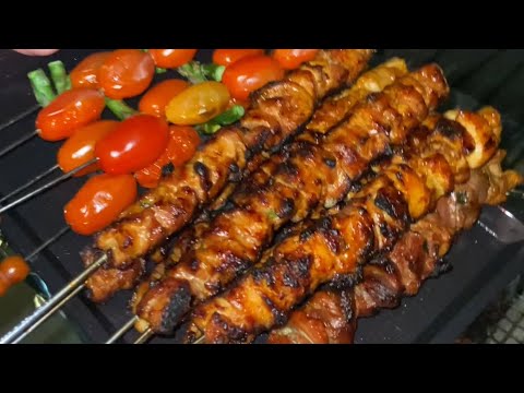 Kosraean Style BBQ Chicken and Gizzard(Kirak) Skewers