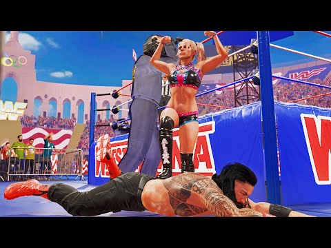 WWE 2k23: Alexa Bliss vs Roman Reigns 1/2, intergender wrestling