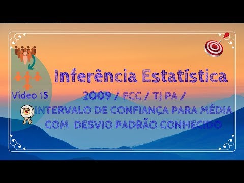 ESTATÍSTICA - VÍDEO 15 - 2009 - FCC - TJ PA - INTERVALO DE CONFIANÇA PARA MÉDIA DESVIO PADRÃO CONHEC