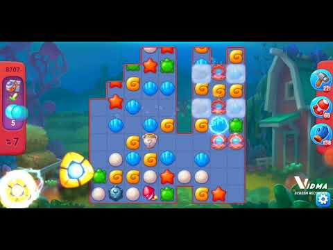 Fishdom. 8707 hard level no boosters and diamonds. 14 moves