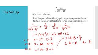 Integration by Partial Fractions - Repeated Linear Factors