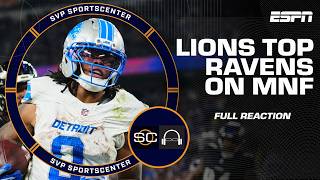 MNF Reaction 🍿 Lions run for 4 TDs, sack Lamar Jackson 7 times to beat Ravens | SC with SVP