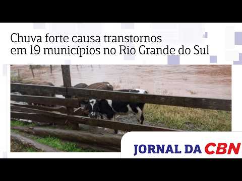 Chuva forte causa transtornos em 19 municípios no Rio Grande do Sul