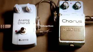 Video thumbnail for Boss Chorus CE-2 Japan vs JOYO Analog Chorus  pedal comparison by Berger