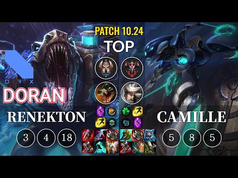 DRX Doran Renekton vs Camille Top - KR Patch 10.24