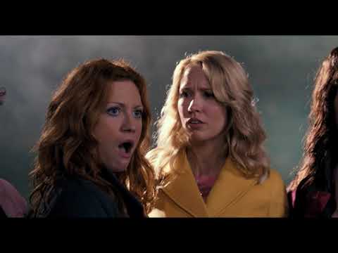 Pitch Perfect rehearsal montage frame showing the Bellas training, tied to tracks like Starships and Keep Your Head Up