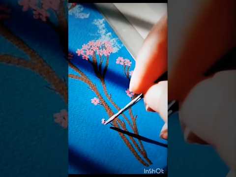 easy to paint/ bookmark/ spring flower painting / canvas painting