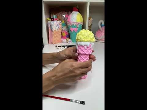 Dollar tree ice cream cone fake bake #summerfun #fakebake