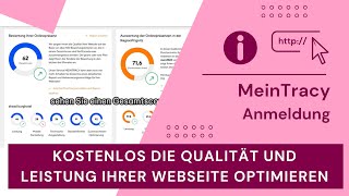 MeinTracy - kostenlos die Qualität und Leistung der touristischen Webseite optimieren - Anmeldung