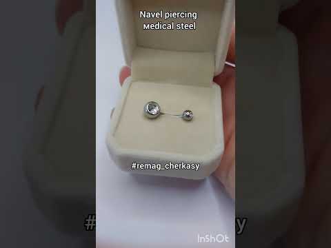 Пирсинг для пупка с цирконами "Бриллиантовые сферы" серьга навела Медицинская хирургическая ювелирная сталь В бархатной коробочке - фото 1 - id-p2829299195