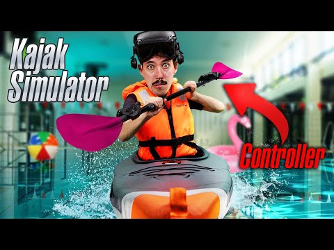 Kajak Simulator im Kajak (+Paddel)