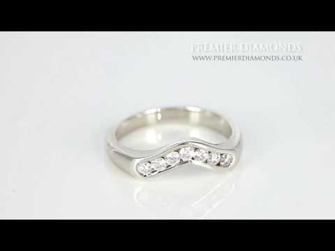 7 Stone Channel Set Round Brilliant Cut Diamond Wishbone Ring - PD134.30