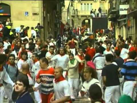 July 13 2004 encierro with Marqués de Domecq bulls in Pamplona