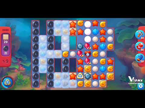 Fishdom. 8668 hard level no boosters and diamonds. 15 moves