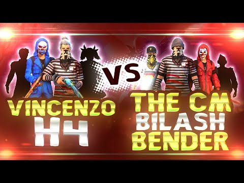 Vincenzo + H-4  vs CM, Bilash & Bender  || Free Fire Insane Fight in mena Server - Nonstop Gaming