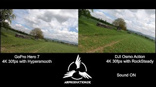 DJI Osmo Action Rock Steady VS GoPro Hero 7 Hypersmooth - FPV FREESTYLE AND CINEMATIC FLIGHT
